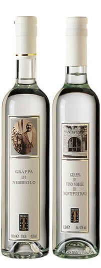 Grappa of Nebbiolo and noble wine of Montepulciano